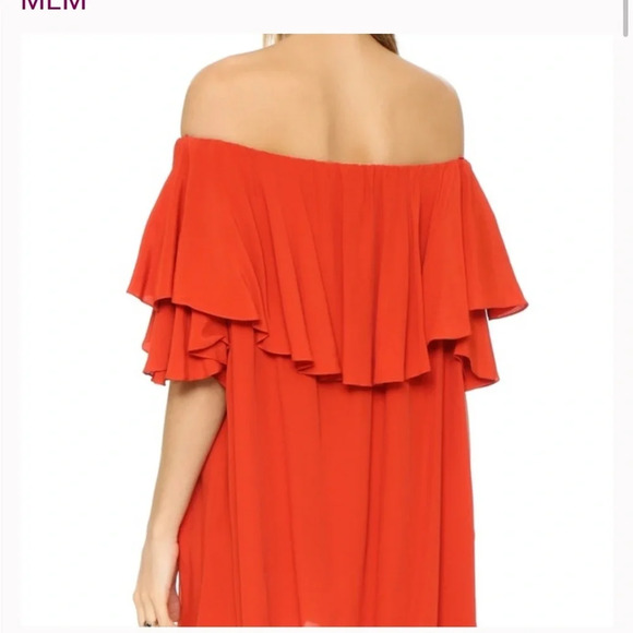 MLM LABEL Red Orange Maison Off Shoulder Dress Women’s XS Ruffle Revolve - Picture 7 of 14